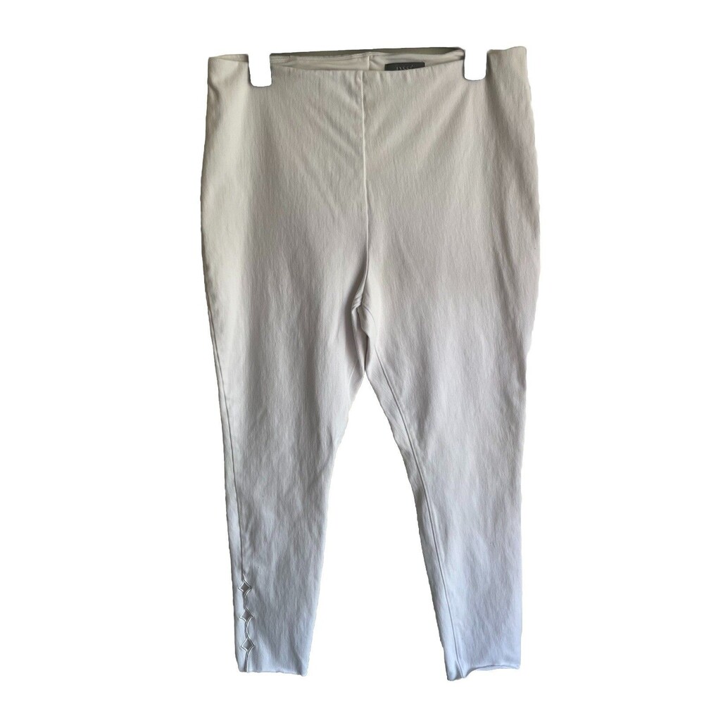 Lyseé White Short Pants Design Bottom Of The Leg 95% Cotton Women’s Pants  XL
